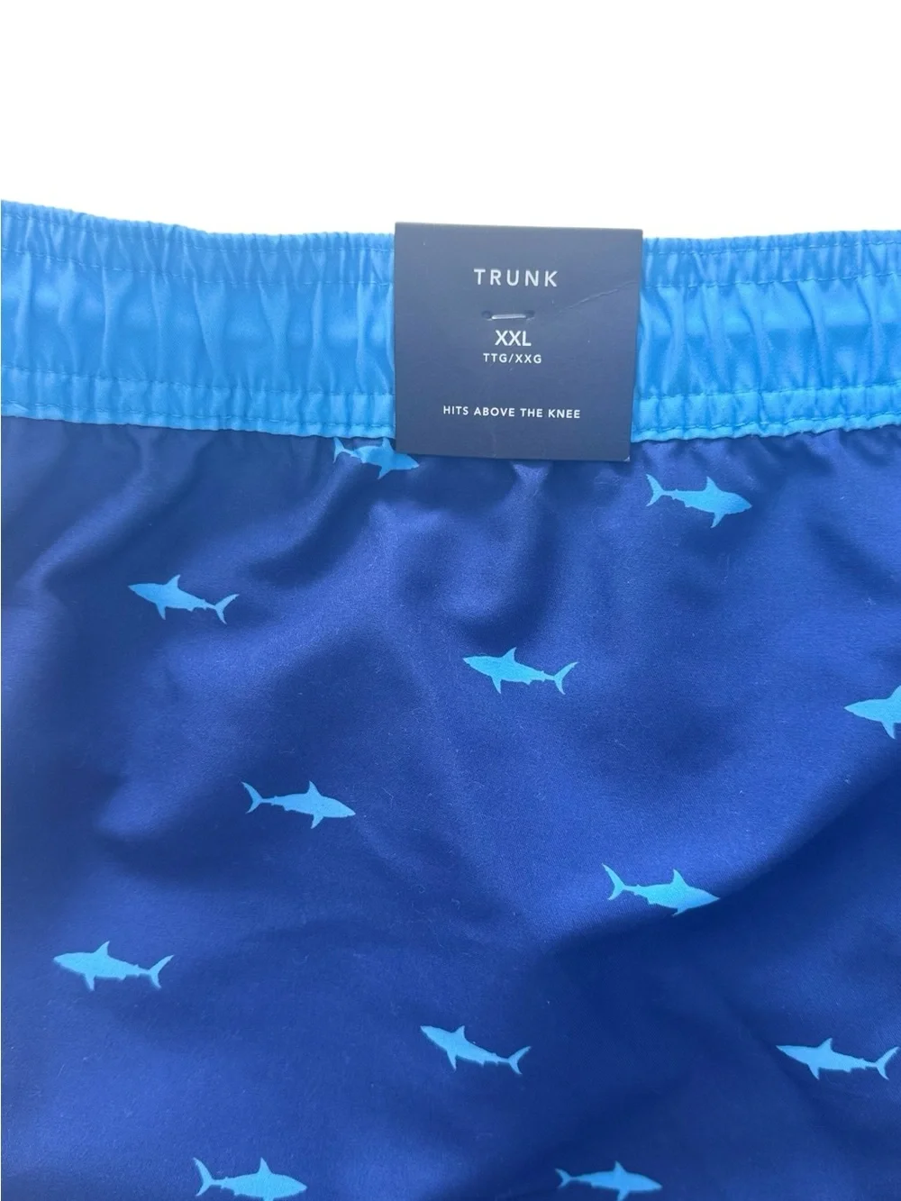 American Eagle Men's Blue Shark Print Swim Trunks Shorts Size XXL 2XL NWT
